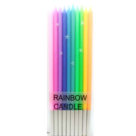 Rainbow Slim Birthday Candles